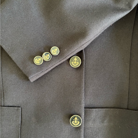 Vintage Navy Blue Wool Blazer - Picture 4 of 6